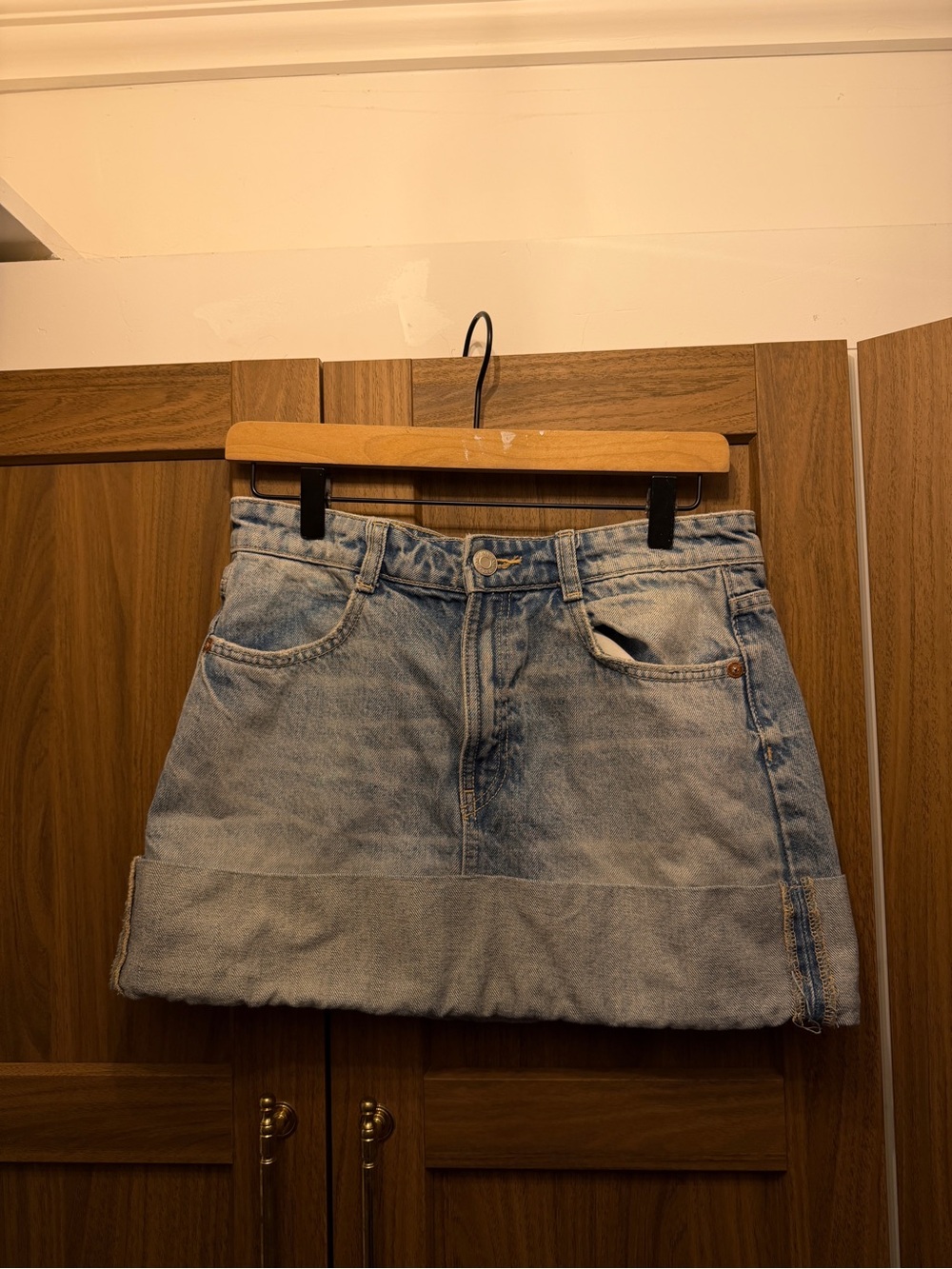 Zara Light Blue Denim Mini Skirt